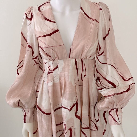 Aje Amelia Plunge Mini Dress with Bell Sleeves 
New - Picture 11 of 16